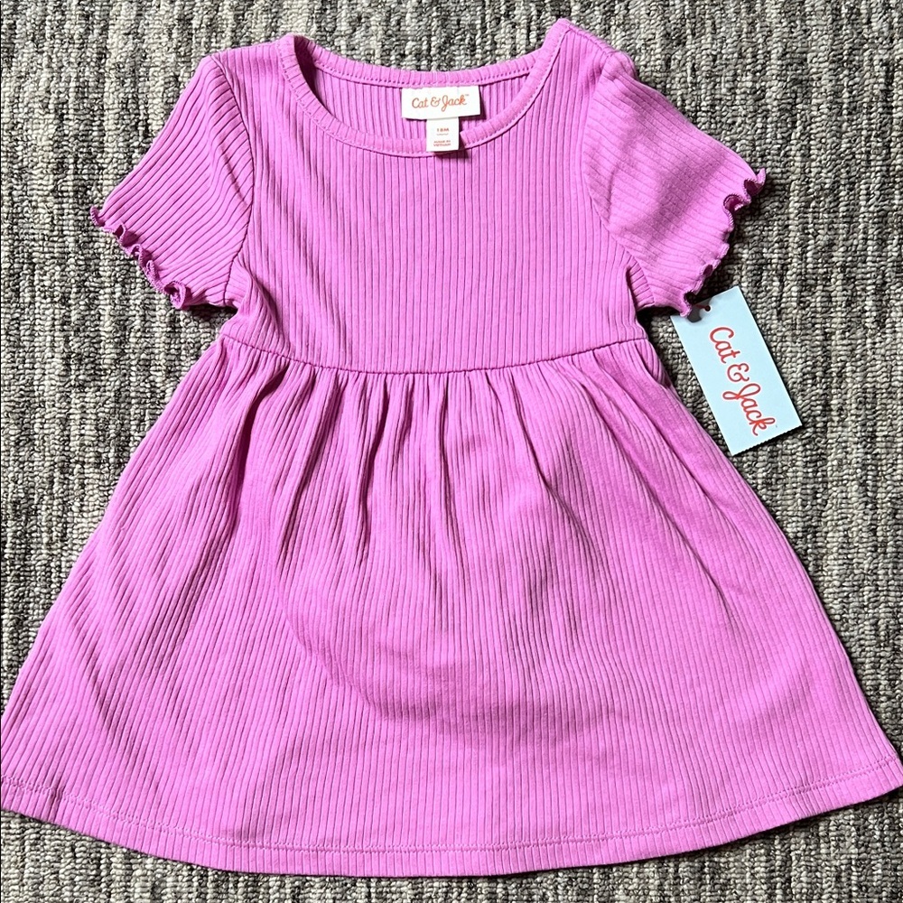 Cat & Jack Lilac Ribbed Kids Dress 18M